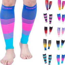 Doc Miller - Calcetines de compresión para pantorrilla de la serie DRESS (1 par, 20 – 30 mmHg, fuerte soporte para pantorrilla calcetines graduados a presión