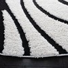 SAFAVIEH Florida Shag Collection 4' Round Ivory / Black SG471