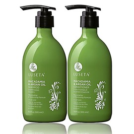 Luseta Macadamia & Argan Oil Shampoo & Conditioner Set, Rejuvenating & Moisturizing Hair, 2 x 16.9 Oz