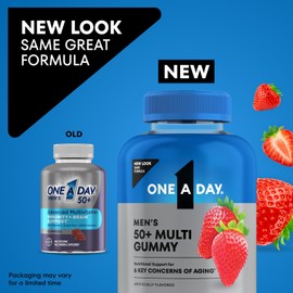 One A Day Men’s 50+ Gummies, Advanced Multivitamin For Men with Brain Support and Immunity Support, Vitamins For Men with Super 8 B Vitamin Complex, 110 Count