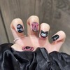 Handmade Nail Tip, Long Almond, Stiletto False Nails, Pink, Black,