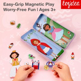 Toydea Magnetic Game Puzzle Box Fairy Tales - Promotes Creativity & Fine Motor Skills | Magnetic Toy from 3 Years, Ideal Travel Game for Children | Perfect for Travel & Home