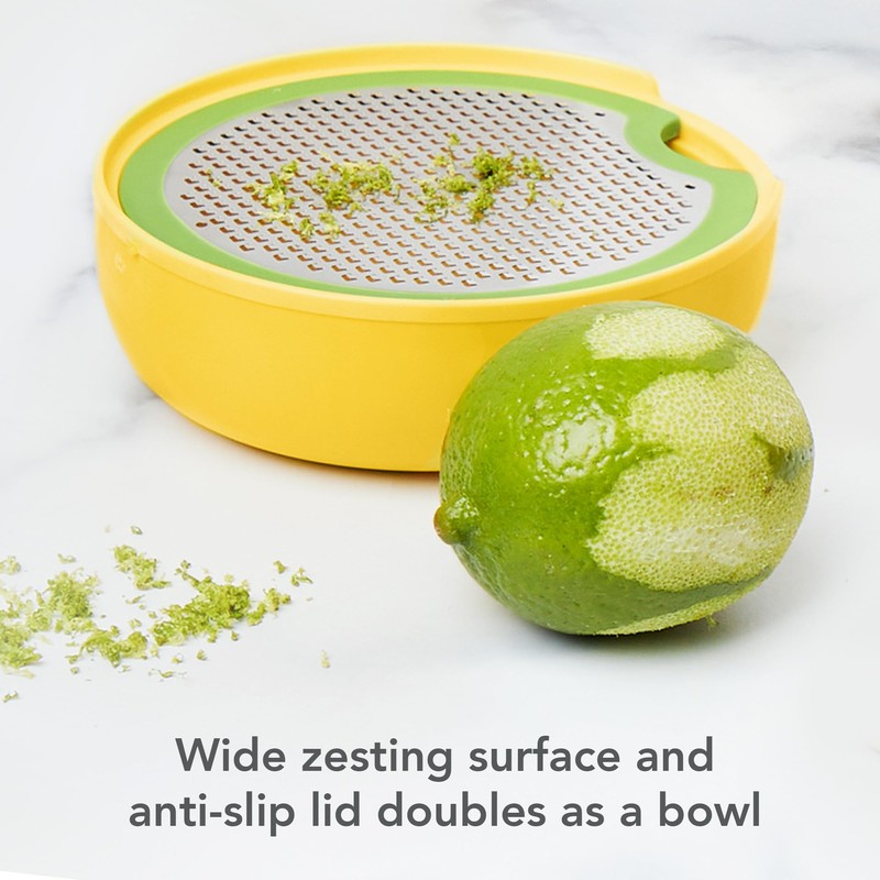 Tovolo All-in-1 Citrus Juicer and Zester Set, White & Yellow