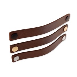 Brute Strength - Leather Handles for Furniture - Cognac - 2 pcs - 25 x 3 cm - Cabinet Handle, Door Handle for Kitchen, Bathroom, cabinets, Dresser, Wood
