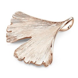 Materia Women's Gingko Leaf Jewellery Pendant 925 Silver Gold Rose Gold with Chain, Dimensions: