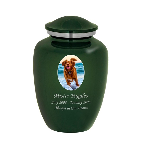 Mainely Urns Homage Medium Custom Photo Pet Cremation Urn for
