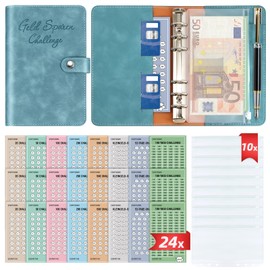 Money Saving Challenge Book with 8 Saving Challenges (Set of 24) - Budget Planner German Challenges - Saving Challenge for Budget Planner - Financial Planner Household Book - Cash Stuffing - Budget