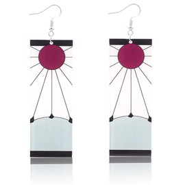 Demon Slayer Earrings, Demon Slayer Earrings, 2 Pieces, Ubephant Cosplay Anime Earrings, 7 cm, Cartoon Acrylic Drop Earrings, Unisex, Cosplay Props Accessories for Children, Acrylic