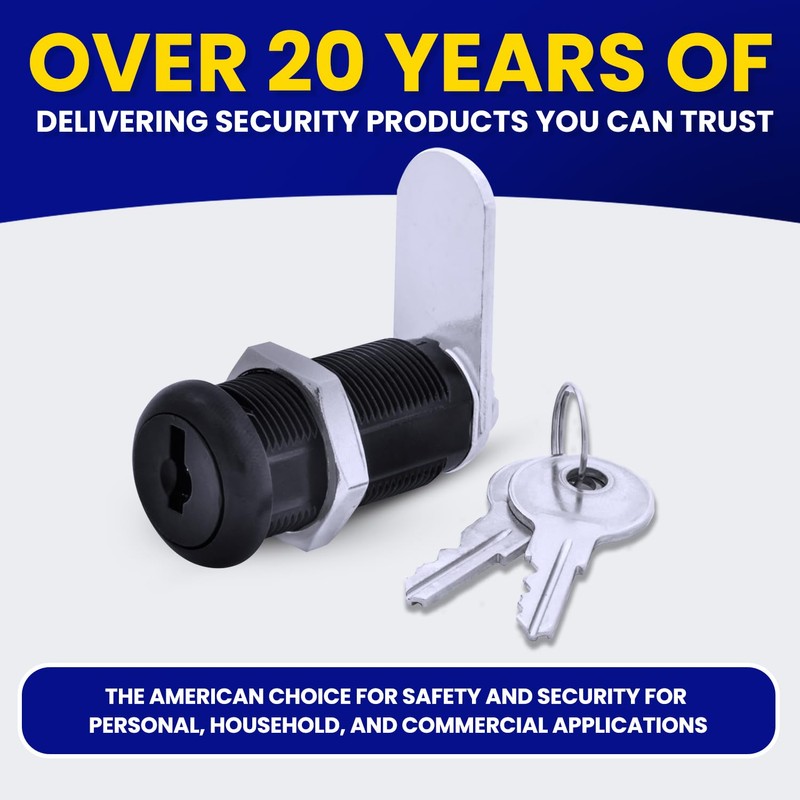 FJM Security 9100A-BLK-KD Disc Tumbler Cam Lock, Lock for Smart