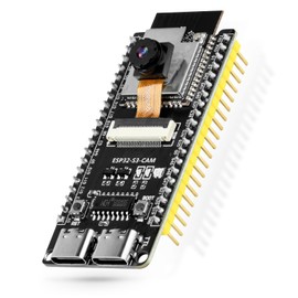 ESP32-S3-CAM Development Board with OV3660 Camera, 16MB Flash 8MB PSRAM ESP32-S3-WROOM N16R8 Module with Dual USB-C WiFi BT MCU Microcontroller for IoT, MicroPython,DIY Projects and AI Project