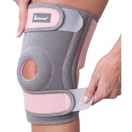 The Restored Knee Brace for Women - Adjustable Knee Brace Support - Knee Support for Running, Walking and Joint Pain Relief - Running Knee Support for Women - Runners Knee Brace - Pink