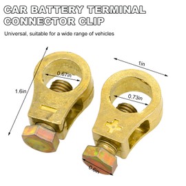 Yourkar 2 PCS Car Battery Terminal Connector Clamps, Positive & Negative Battery Cable Terminal Connector, Top Post Battery Terminals Clamp Set for Auto Boat RV, Car Accessories