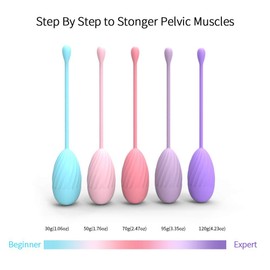 Pelvic Floor Training Balls - Vaginal Balls (Set of 5) for Women - For Bladder Control and Pelvic Floor Exercises - Complete System for Beginners and Advanced Users