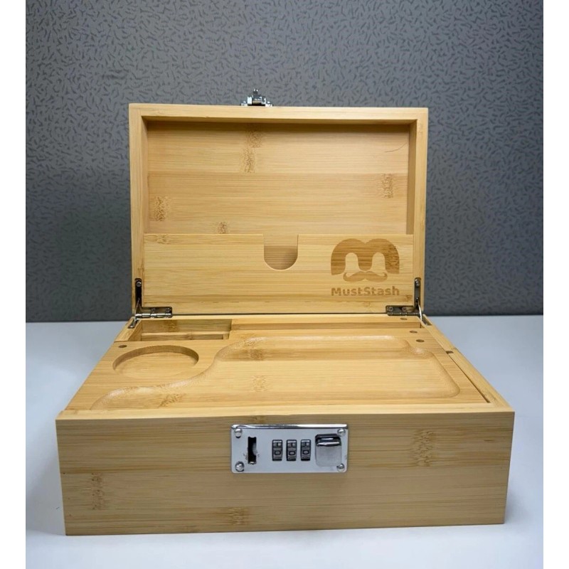 Urban Sombrero Bamboo Stash Box by MustStash, with Combination Lock