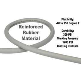 YOTOO Heavy Duty Rubber Air Hose 3/8-Inch by 50-Feet, 300 PSI Air Compressor Hose with 1/4" Industrial Swivel Solid Brass Quick Coupler, Plug and Bend Restrictors, Gray