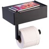 infactory WC Papier Halter: Toilettenpapierhalterung mit Feuchttücherbox, ohne Bohren, zum