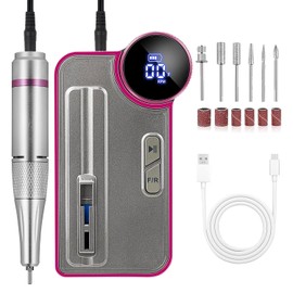 Vantisan Drill para Uñas Profesional 35000 RPM, 6 en 1 Pulidor de Uñas Eléctrica de 3600 mAh, 6 cabezales de pulido, 6 bandas de lijado, Recargable Y Portátil, para Casa Y Salón