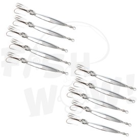 Fish WOW! 10pcs 1oz Diamond Jig Chrome jigs with a Treble Hook