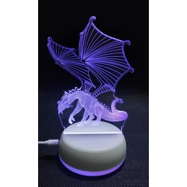 Xdorra Dragon Decorative Lamp, New 7 Colors 3D Ice Dragon LED Table Lamps, Kid's Night Light Christmas Birthday Gifts for Children Boys Men Girls Women