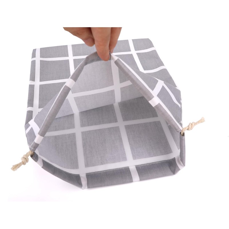Amoyie Drawstring Organiser Bag Set 3 pcs, Canvas Fabric Pouch