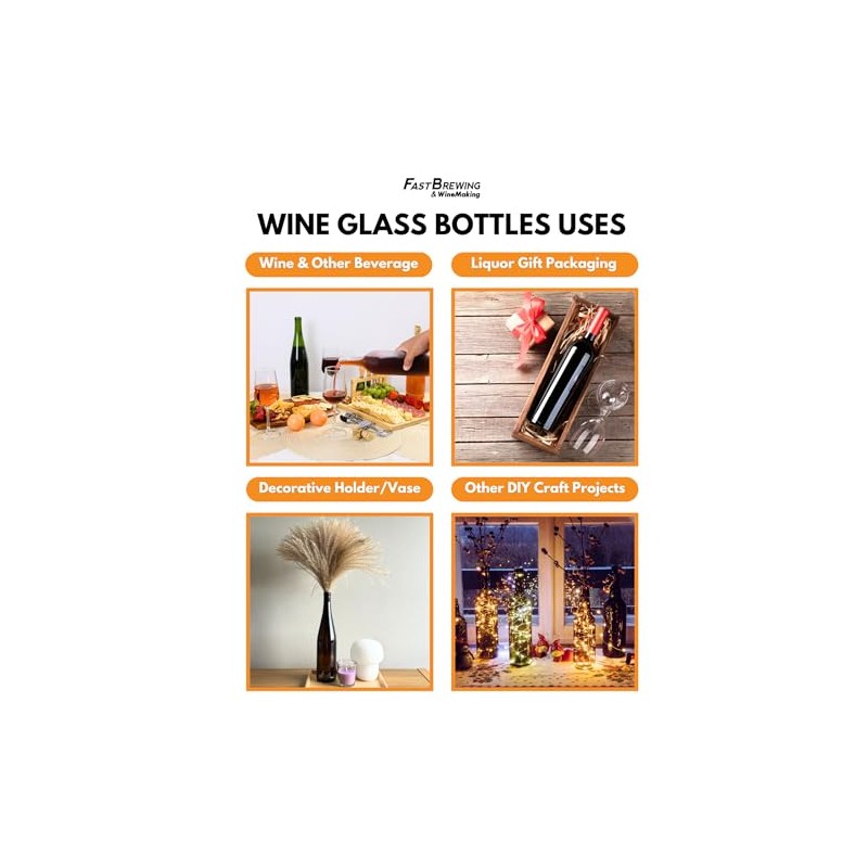 FastRack - 375 ml Clear Hock Liquor Wine Bottles (Pack