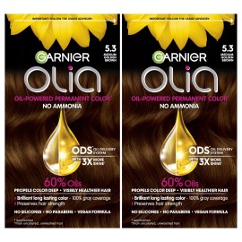 Garnier Olia 5.3 Medium Golden Brown Hair Coloring Oil Permanent Color 2 Pack