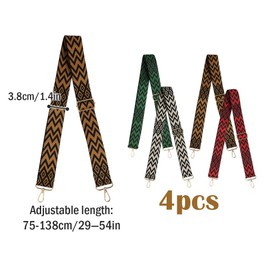 Hitopin Pack of 4 Adjustable Shoulder Straps for Bags, Bag Strap Wide 3.8 cm, Adjustable Shoulder Straps, Modern Handbag Shoulder Straps, for Women, Men, Girls, DIY Accessories for Bag, As shown in