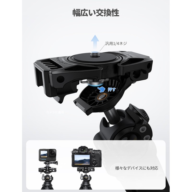 [Innovative Version] Kunkune Smartphone Tripod Stand, Remote Control Storage: Lamicall
