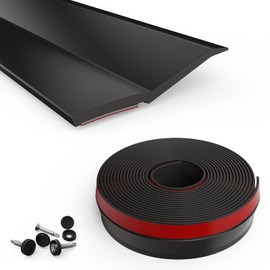 Piclafe Garage Door Seal Top and Sides, Garage Door Weather Stripping, Universal Garage Door Trim Weatherproofing Seal Strips with Adhesive Backing and Screws, Black, 34.4FT
