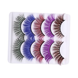 BIUDECO Elegant 5 Set False Eyelashes Colorful DIY Eyelash Extensions Faux Lashes for Women