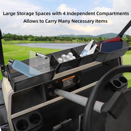 Roykaw Golf Cart Storage Basket Front Inner Dash Tray Organizer Compatible with Club Car DS 2000.5-up, One Piece Solid Design, Sturdy & Easy Installation