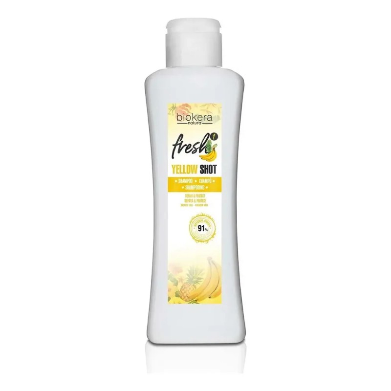 Salerm Shampoo Biokera Fresh Yellow Shot 300ml 91% Vegano