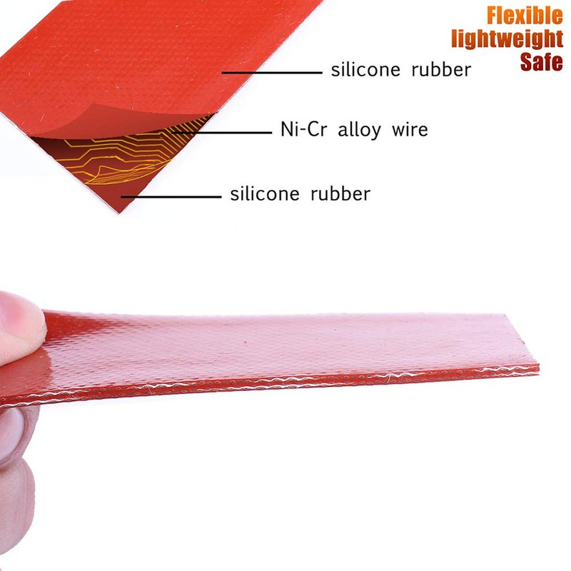 4 Pcs Silicone Rubber Heating Pad Flexible Silicone Heater Mat