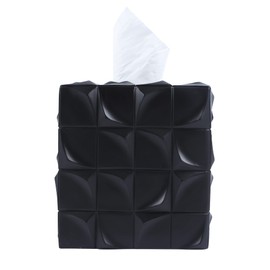 Hymmah Modern Square Tissue Box Cover Holder,Bathroom Accessories Decor Unique Design Tissue Box Cover for Bathroom Vanity Counter Tops Also Great for Bedrooms and Living Rooms
