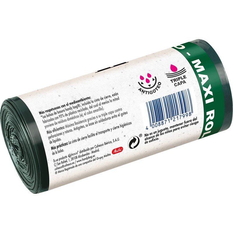 Handy Bag Müllbeutel, 30 l, 90 % recycelt, robust, 25