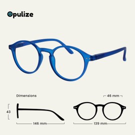 OPULIZE REY Reading Glasses for Women Men, Retro Round Frame with Spring Hinges, Matte Blue, Green, Red +1.00 (Pack of 3)