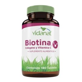 Biotina Colágeno Vitamina 180 Tabletas Vidanat Sabor