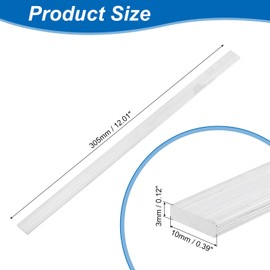 uxcell Square Aluminum Flat Bar, 1/8" Thickness 3/8" Width 12" Length Square Aluminum Bar 6061 Aluminum Flat Plate, 3 x 10 x 305mm Solid Mill Stock