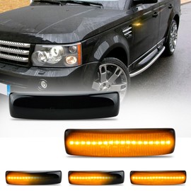 D-Lumina Sequential LED Side Marker Lights Turn Signal Lamp Smoked Lens for for Range Rover Sport L320, LR3 LR4 Discovery 3/4 L319, LR2 Freelander 2 L359, Front Fender Side Marker Light, Pack of 2