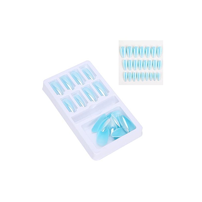 Juego de Uñas Postizas con Punta Degradada y Lima, Cubierta