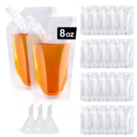 TUBAWD 24Pcs Drink Pouches, Festival Drink Containers, Plastic, White