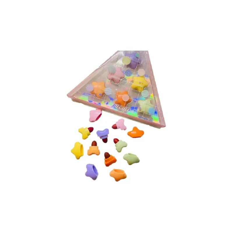1 Estuche Mini Labiales En Forma D Estrella Kawaii 6