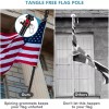 Barcetine Flag Pole for House with American Flag-Black Flagpoles Residential