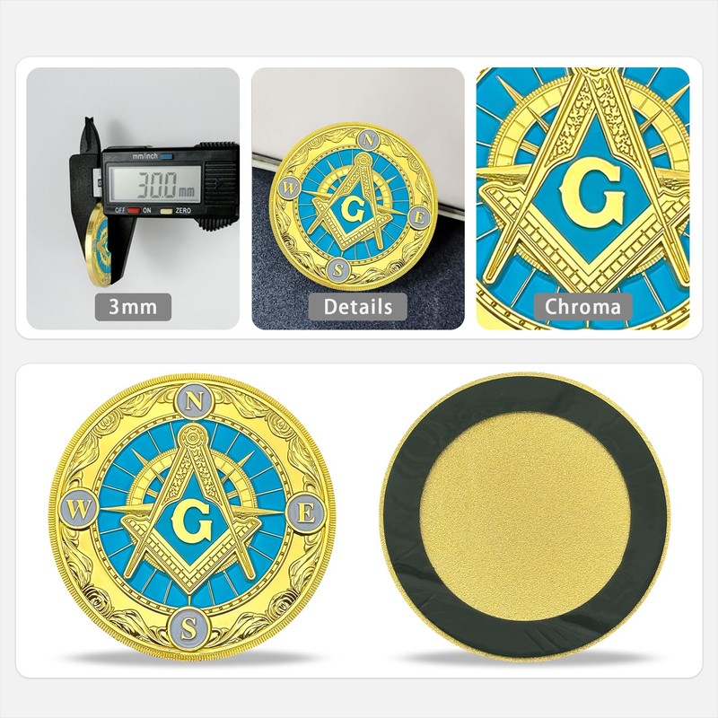 Masonic Car Emblem Freemason Metal Auto Decal (Compass & Square