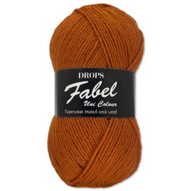 Frida's Wollhaus Drops 50 g Fabel Sock Wool, Virgin Wool, Superwash Yarn, Knitting, Crochet, 45 Colours (110 | Rust)