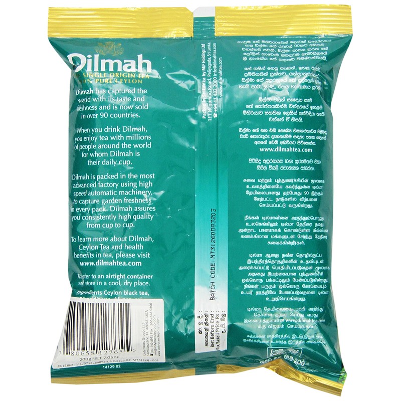 Dilmah Premium Single Origin Ceylon Tea Pillow Pack, 7.05 Ounce