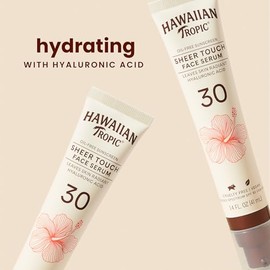 Hawaiian Tropic Sheer Touch Face Serum SPF 30, 1.4oz | Hyaluronic Acid Serum for Face, Sunscreen Serum, Face Serum for Women and Men, Hydrating Serum for Face | Travel Sunscreen, SPF 30, 1.4oz