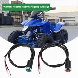 VGOL DC 12 V Motorcycle Neutral Reverse Gear Light Indicator for 90 125 150 200 300 ATVs Red Green Light Pack of 2