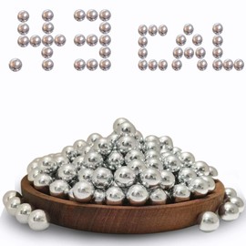 100Pcs .43 Caliber Hard Aluminum Balls, 1.83g Reusable Balls for Self Defense & Target Practice (100, Silver)