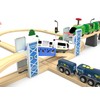 Wooden Train Set Accessories Wood Railway Bridge for Railroad Tracks,